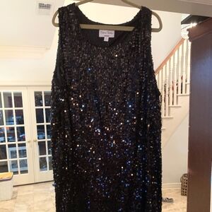 Black Sequin Sleeveless Little Black Dress​